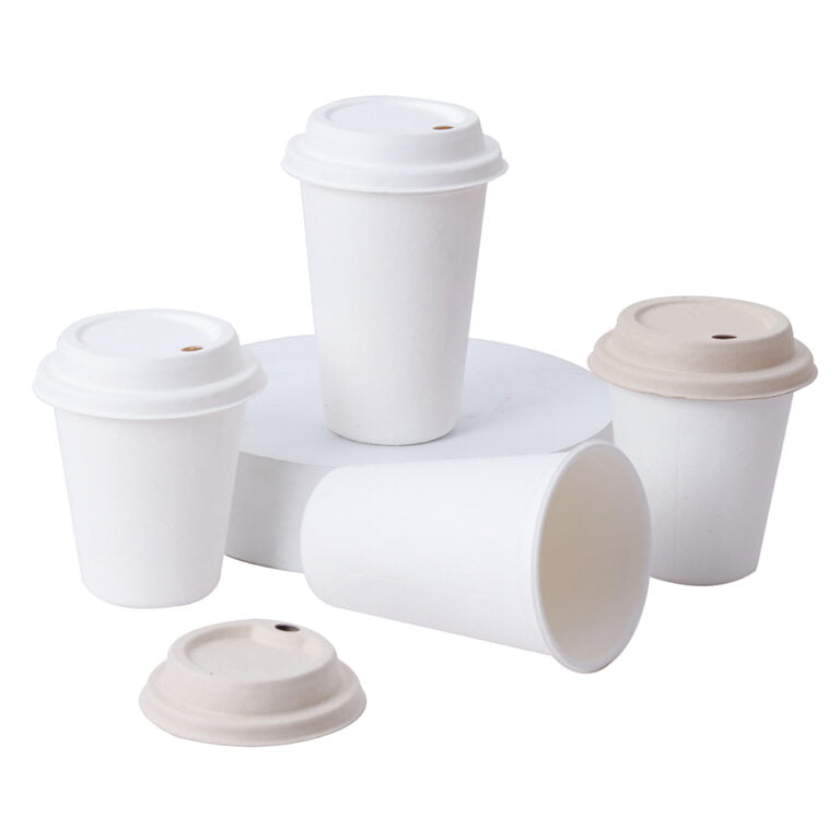 An image about eco friendly disposable coffee cups with lids